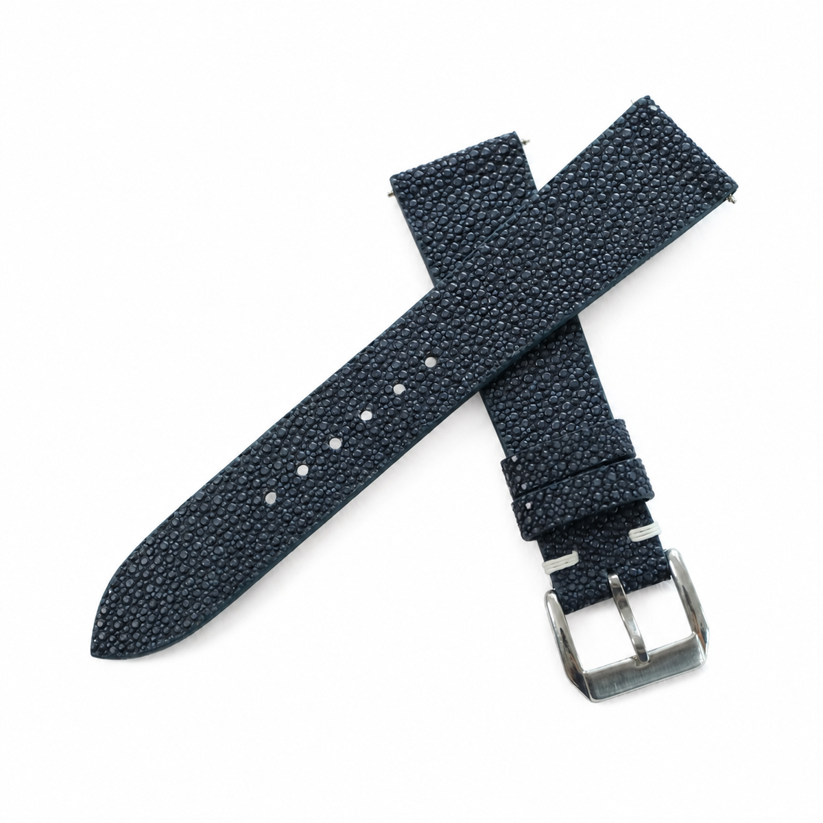 Midnight Navy Stingray Leather Watch Strap - Photo 2