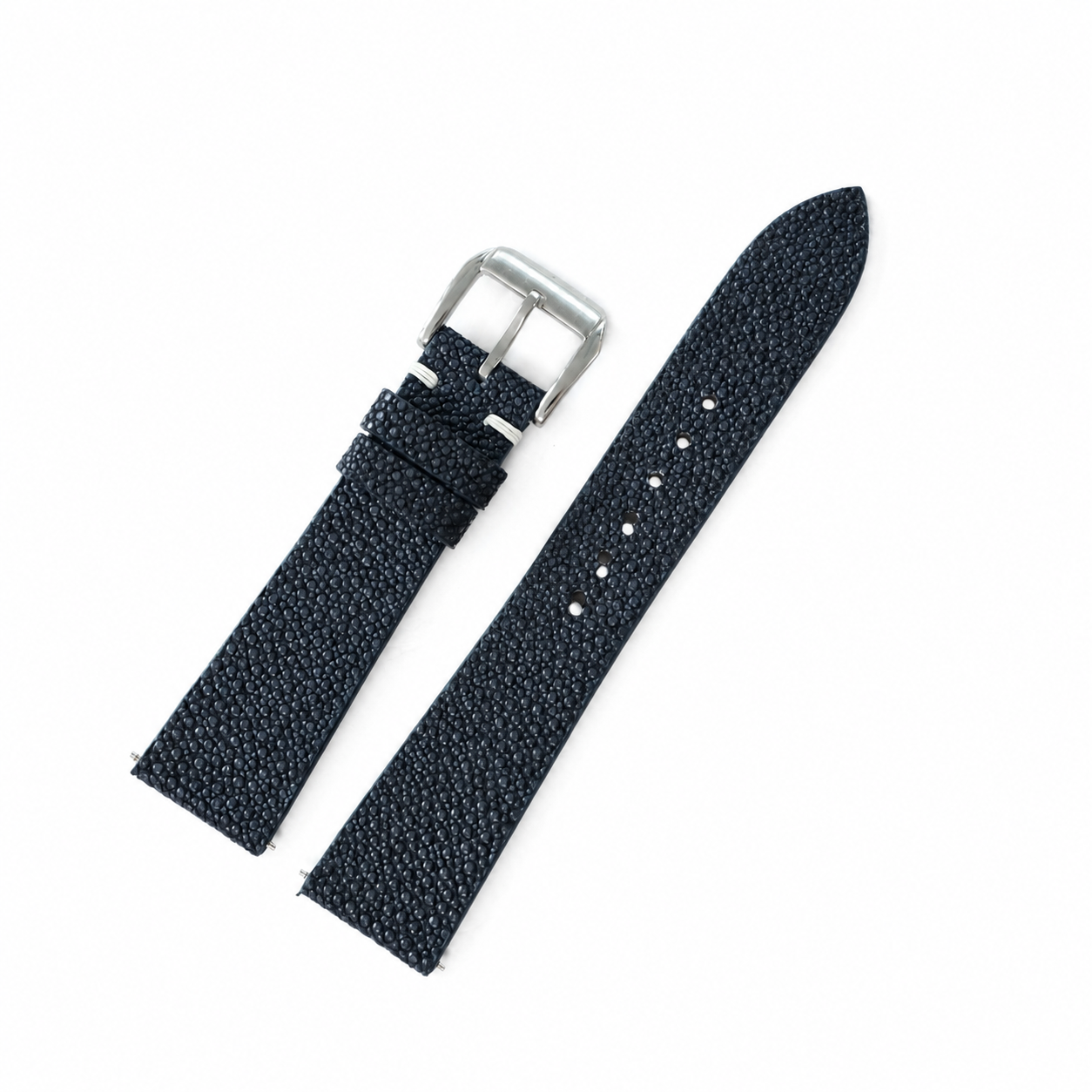 Midnight Navy Stingray Leather Watch Strap - Photo 3