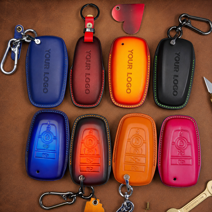 Custom Leather Key Fob Cover for Ford Mustang - View 2