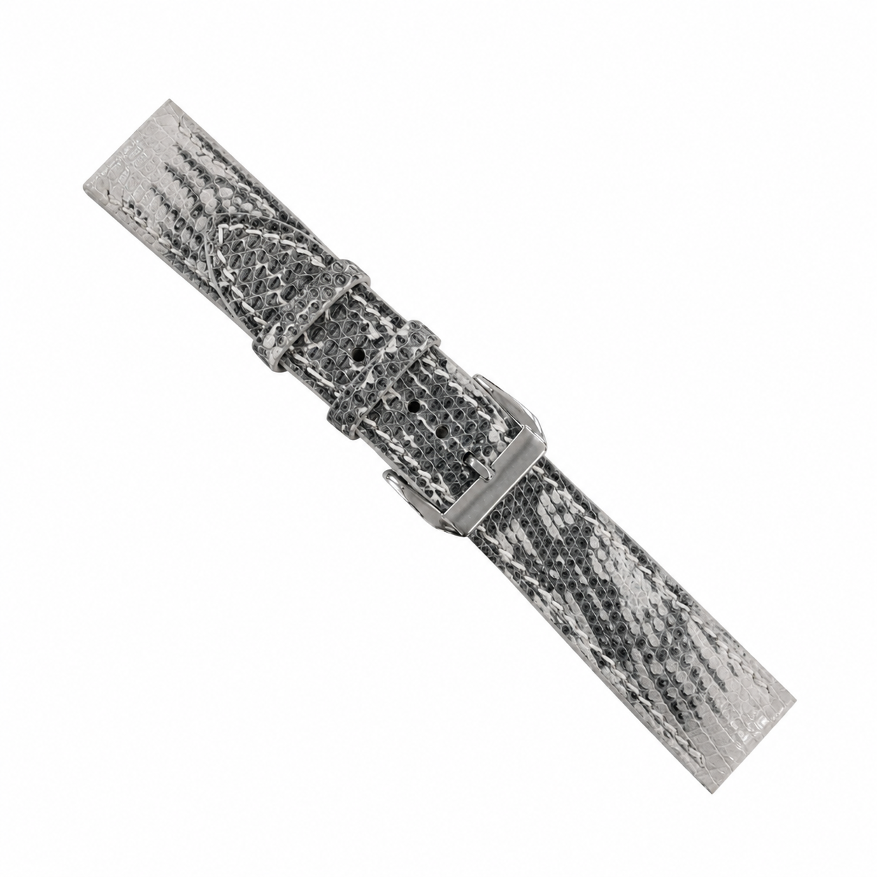 Natural Wild Grey Lizard Leather Watch Strap