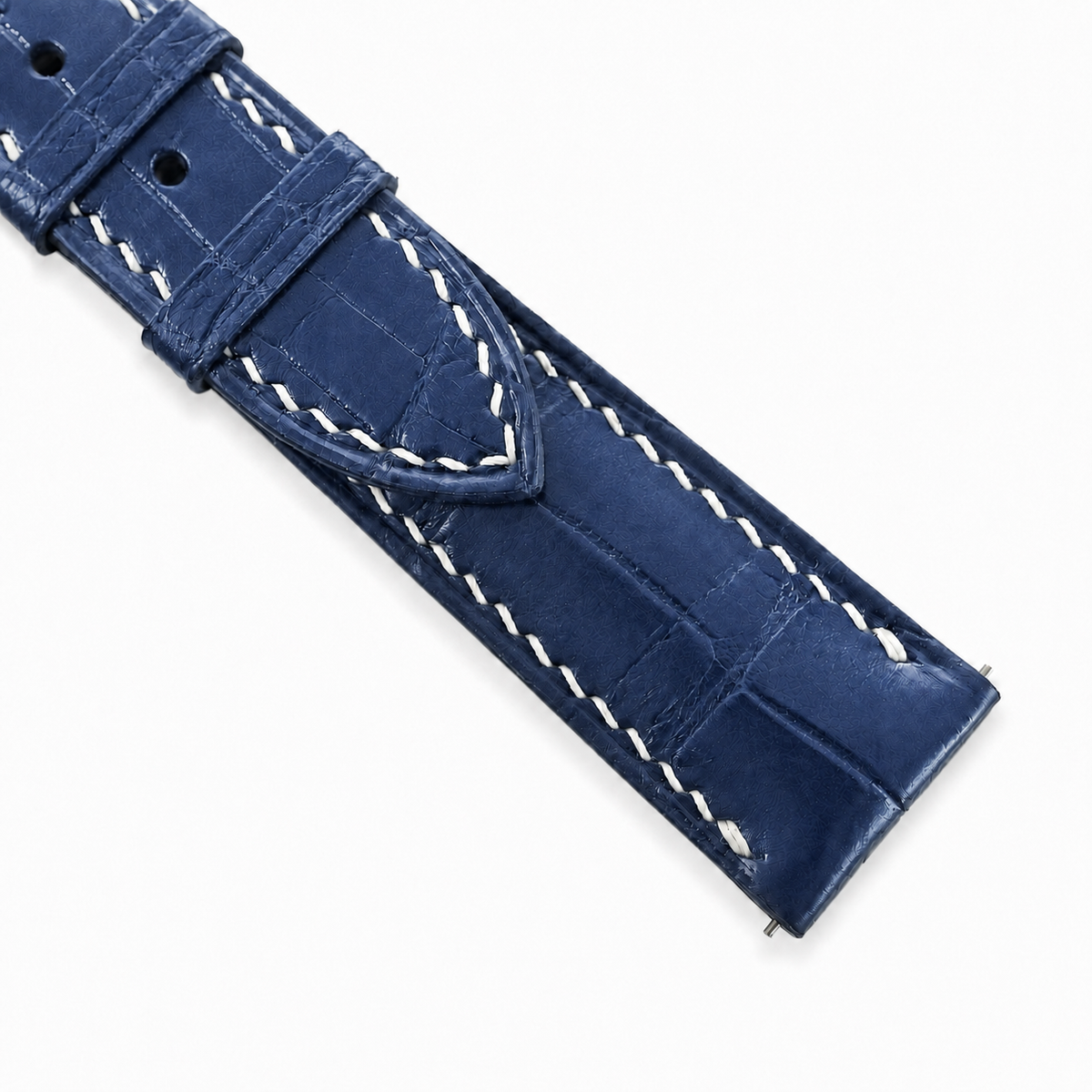 Navy Alligator Leather Watch Strap - Photo 3
