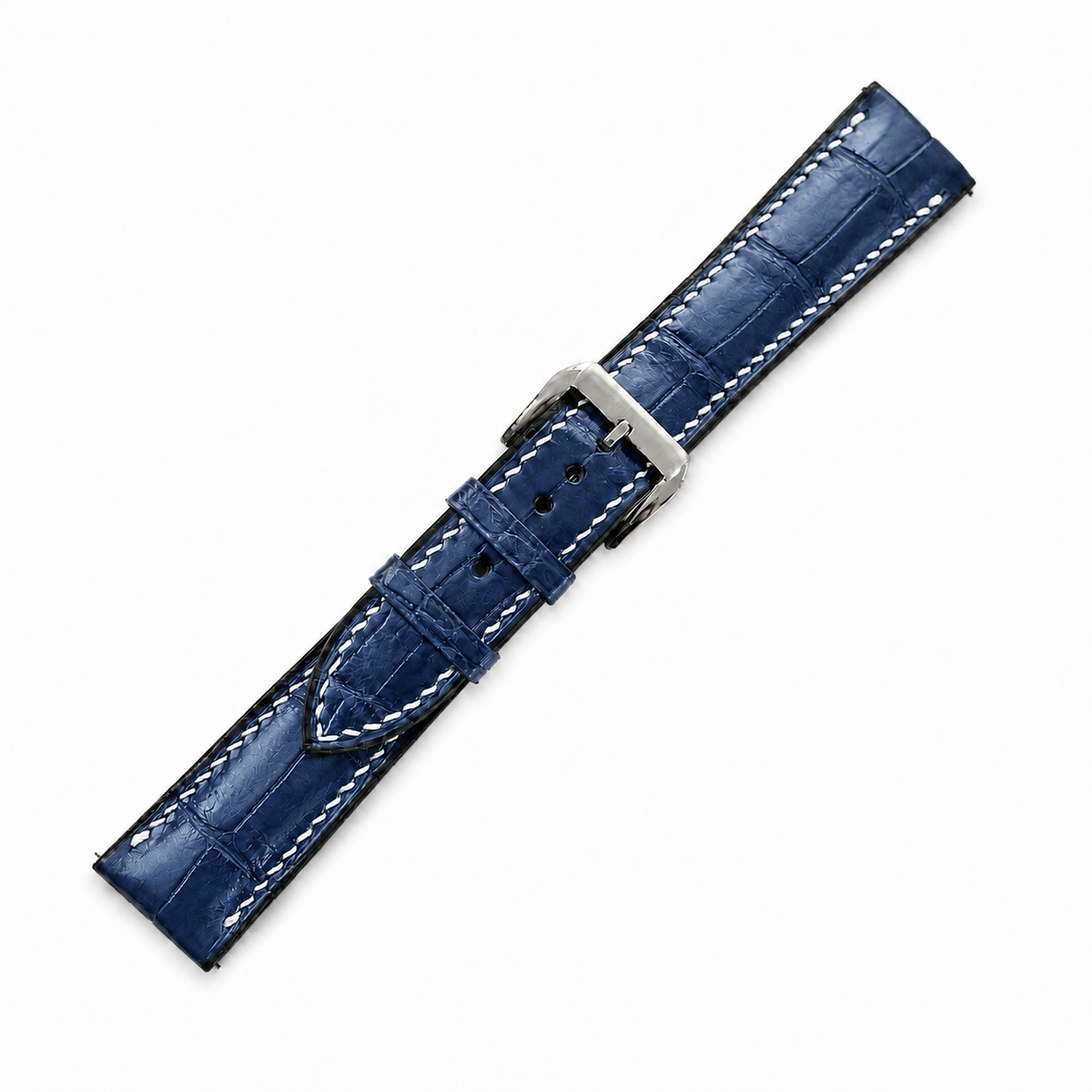 Navy Alligator Leather Watch Strap - Photo 5