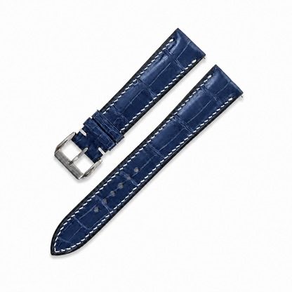 Navy Alligator Leather Watch Strap - Photo 6