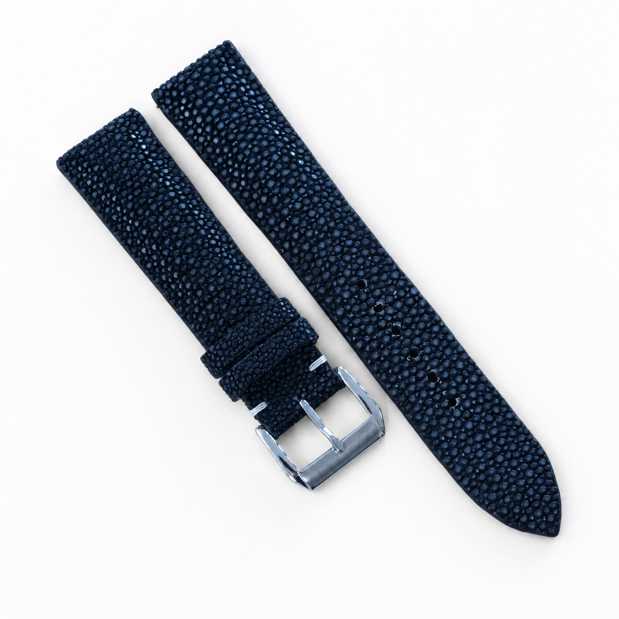 Navy Stingray leather watch strap handmade