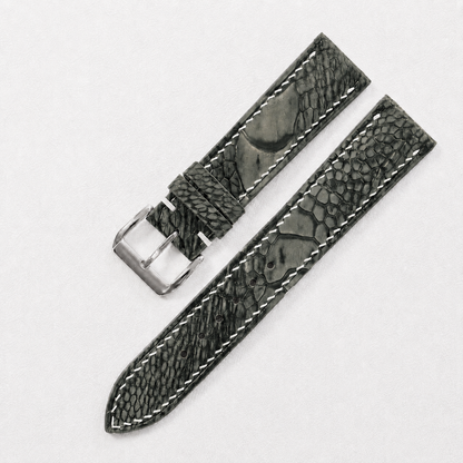 Olive Ostrich Leg Leather Watch Strap - Photo 4