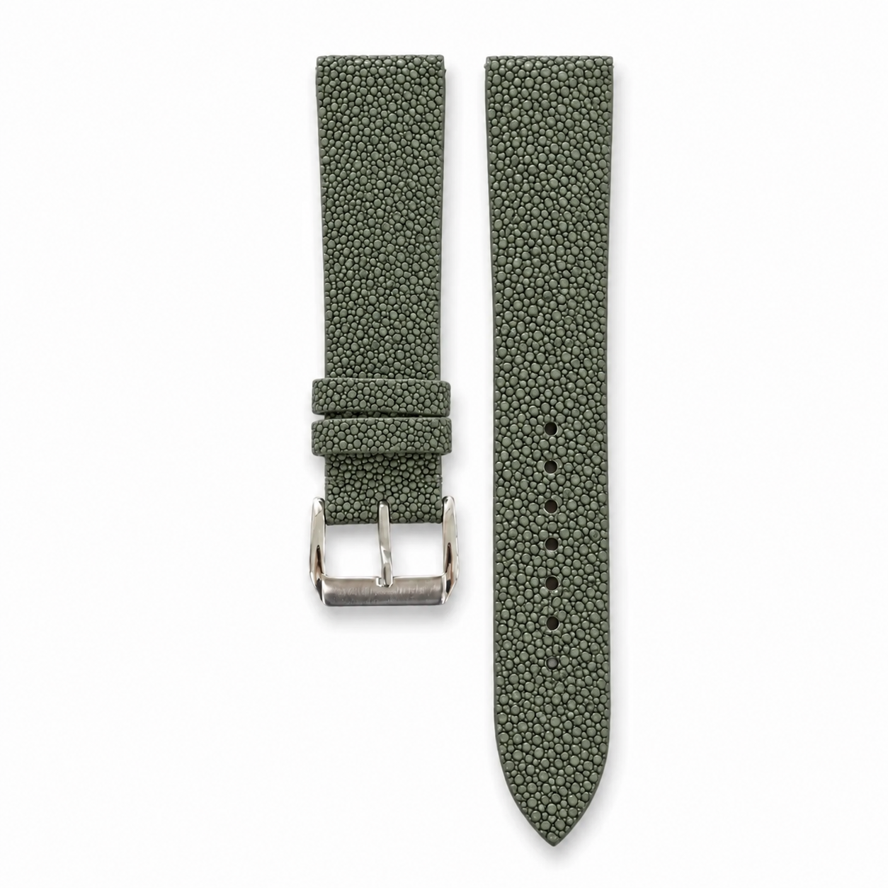 Olive Stingray Leather Watch Strap - Photo 1