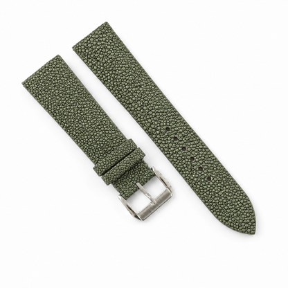 Olive Stingray Leather Watch Strap - Photo 3