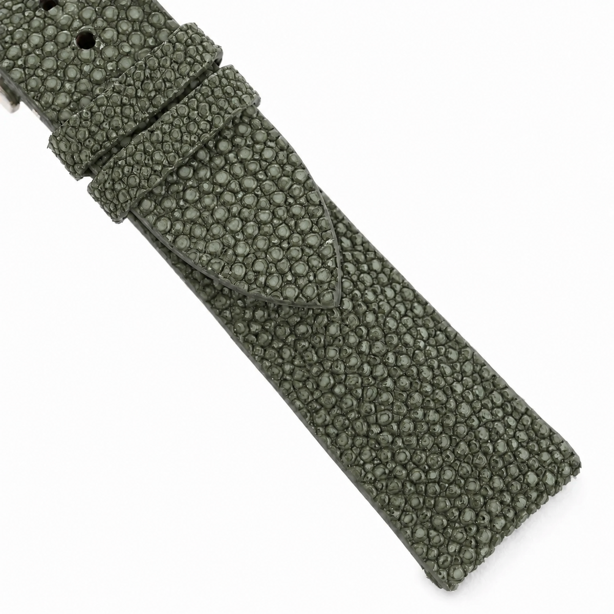 Olive Stingray Leather Watch Strap - Photo 4