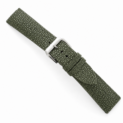 Olive Stingray Leather Watch Strap - Photo 5