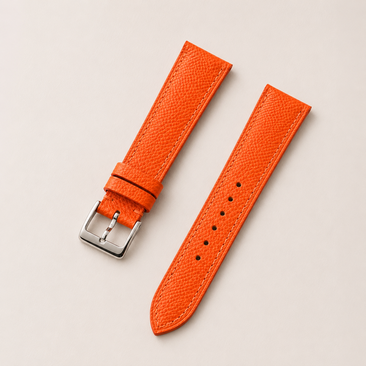 Orange Epsom Leather Watch Strap