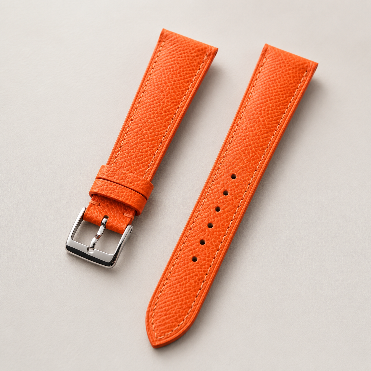 Orange Epsom Leather Watch Strap