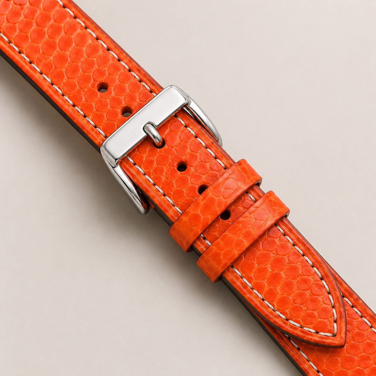 Orange Lizard Leather Watch Strap
