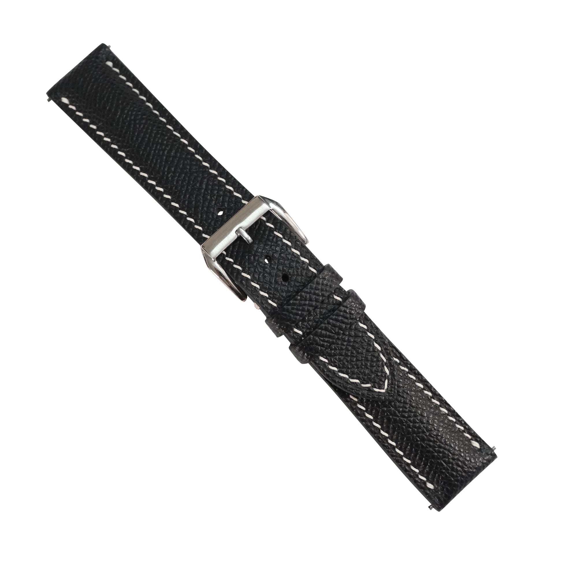 Padded Black Epsom Leather Watch Strap