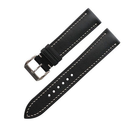 Padded Black Swift Leather Watch Strap