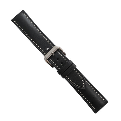 Padded Black Swift Leather Watch Strap