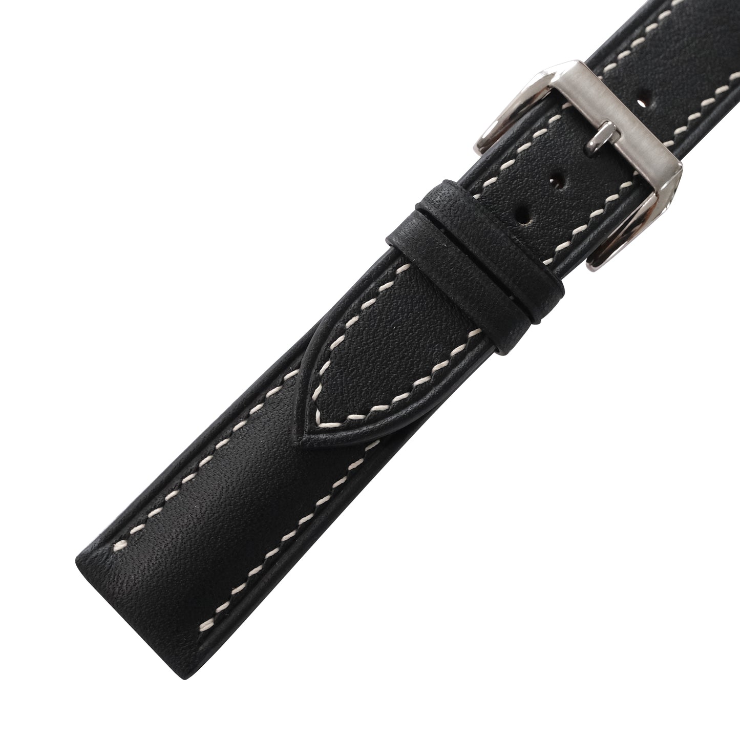 Padded Black Swift Leather Watch Strap