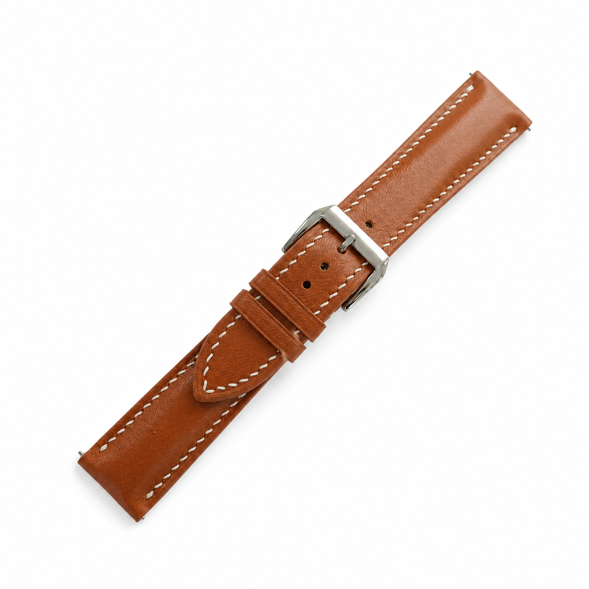 Padded Cognac Brown Swift Leather Watch Strap - Photo 7