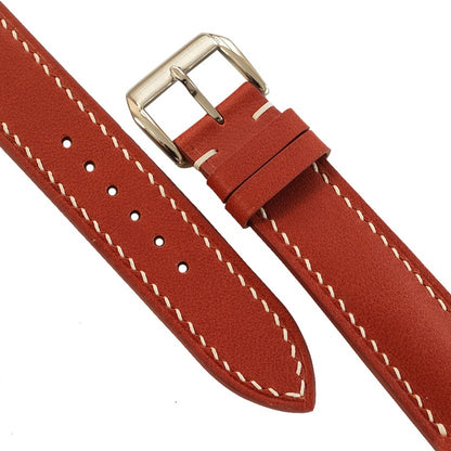 Scarlet Red Swift calfskin watch strap handmade