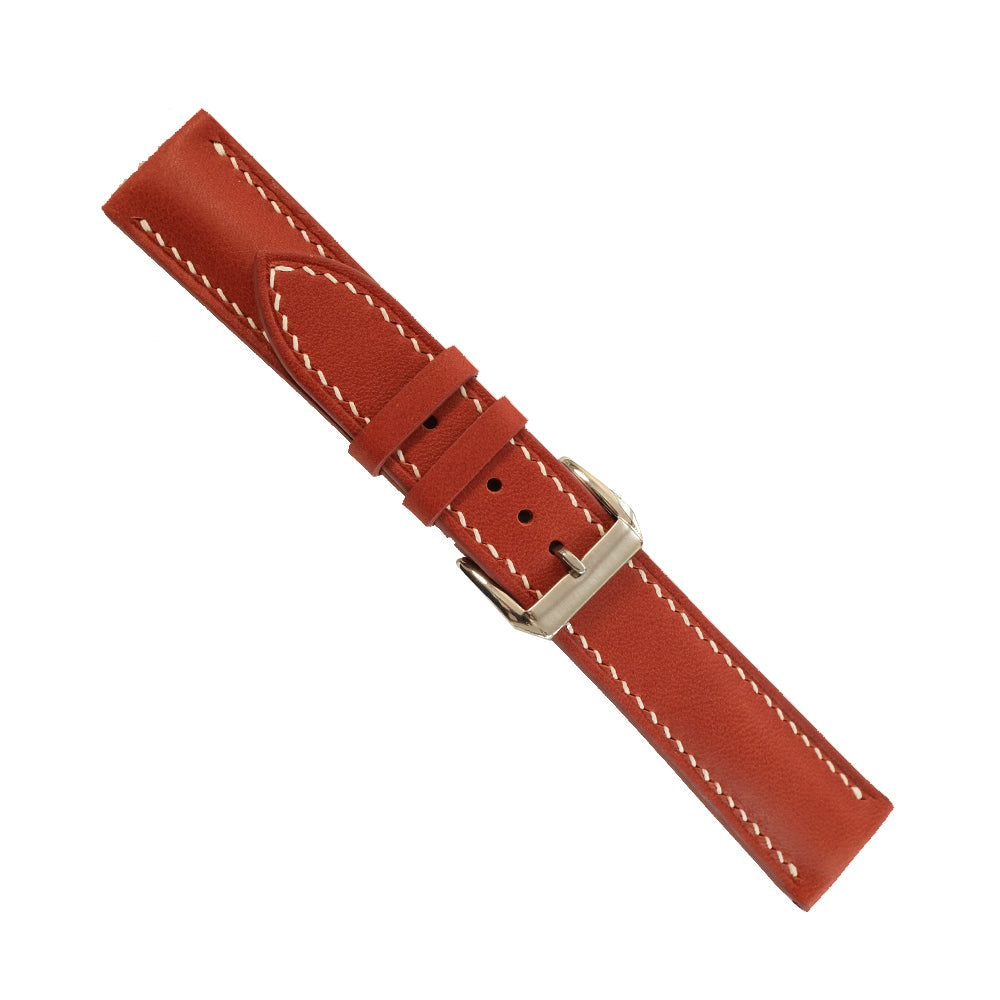 Scarlet Red Swift leather watch strap detail