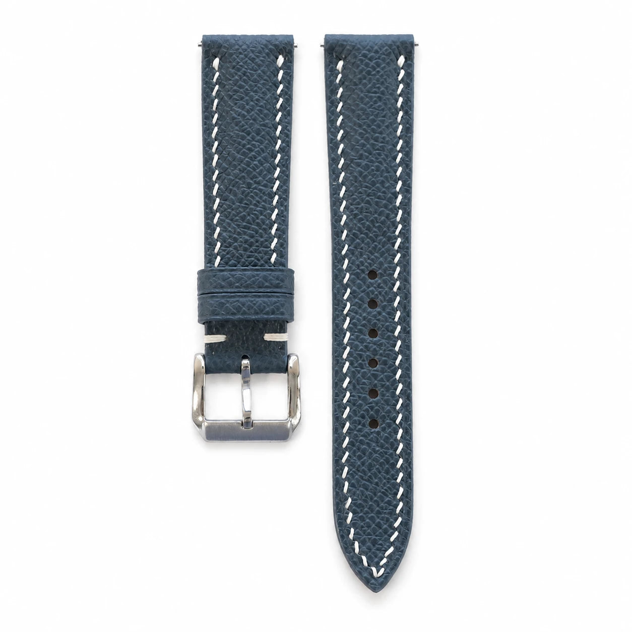 Padded Slate Gray Epsom Leather Watch Strap