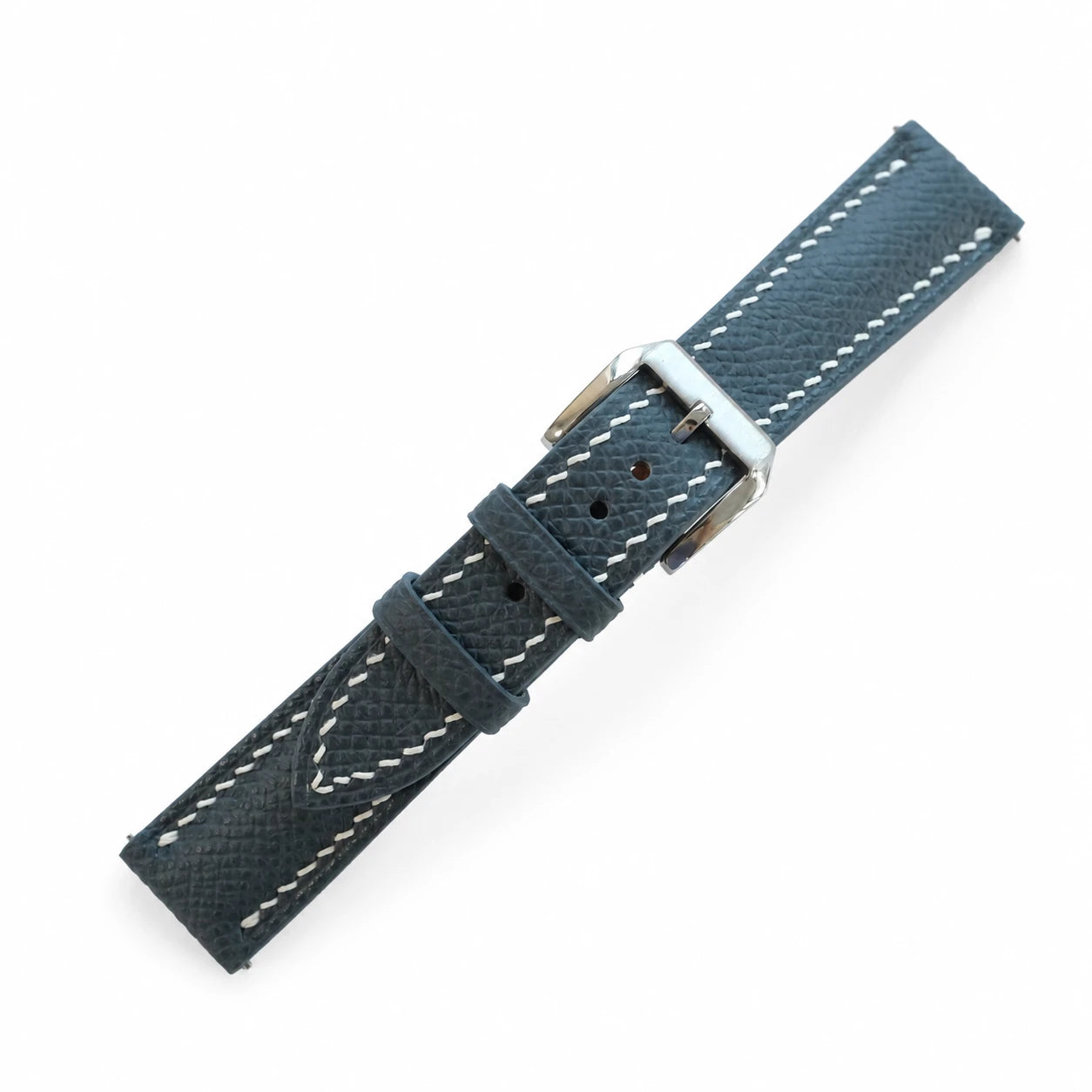 Padded Slate Gray Epsom Leather Watch Strap