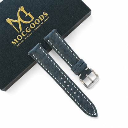 Padded Slate Gray Epsom Leather Watch Strap