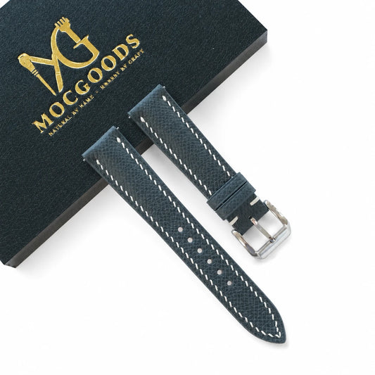 Padded Slate Gray Epsom Leather Watch Strap - Photo 4