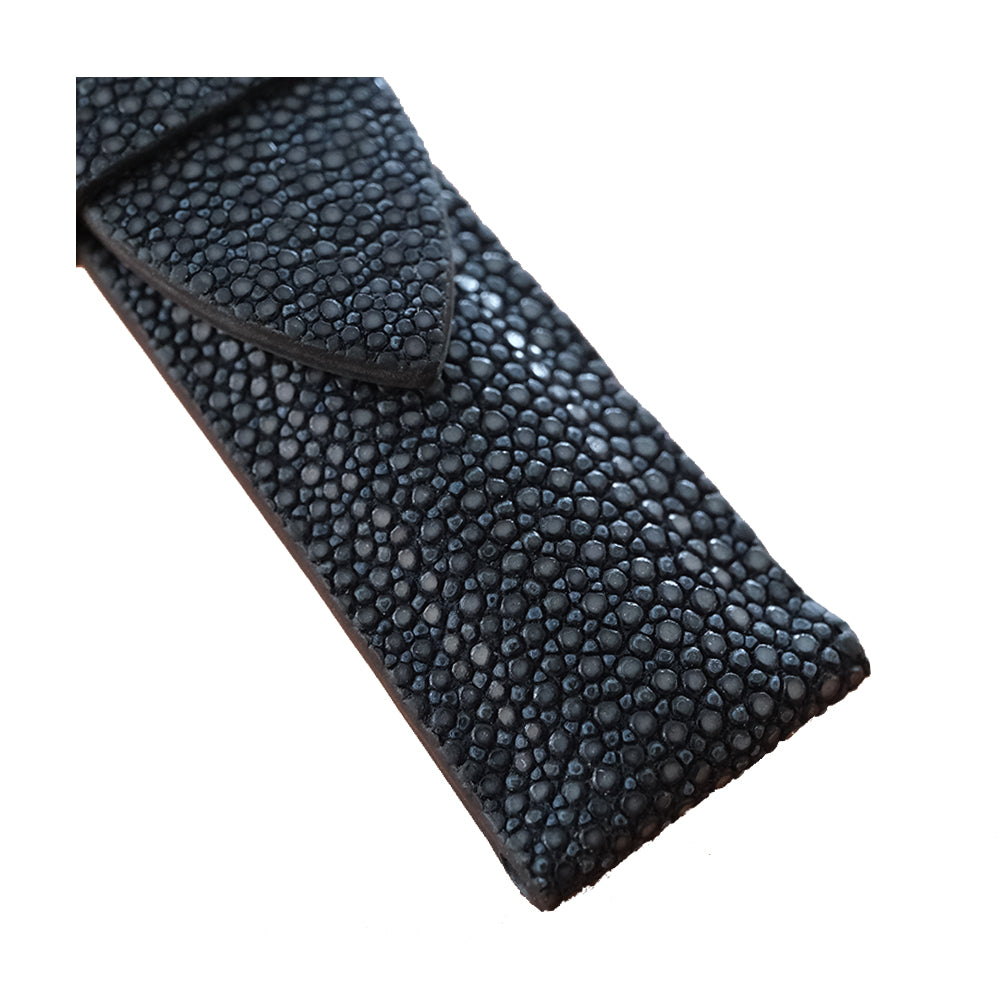Vintage Black Stingray leather watch strap handmade