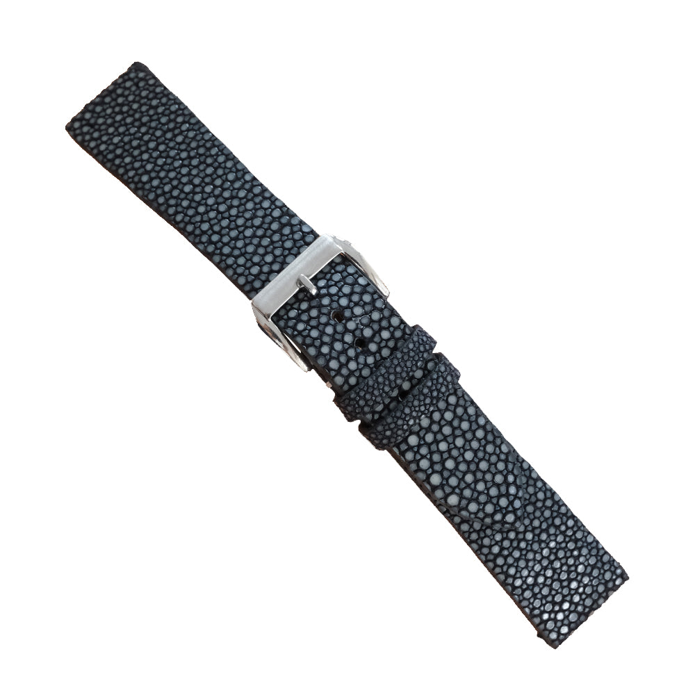 Vintage Black Stingray leather watch strap