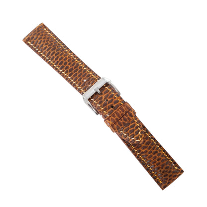 Patina Antique Cognac Beaver Tail Leather Watch Strap