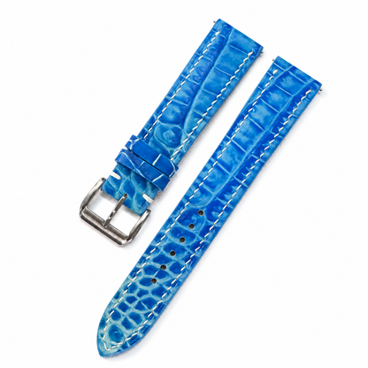 Patina Aqua Blue Alligator Leather Watch Strap