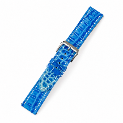 Patina Aqua Blue Alligator Leather Watch Strap
