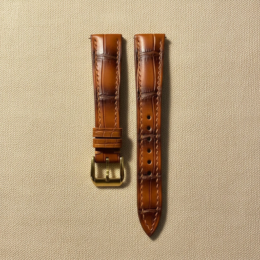 Patina Brown Alligator Leather Watch Strap