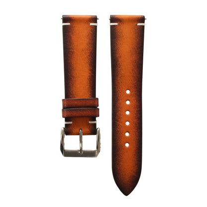 Patina Brown Coffee Vegetable Tanned Leather Watch Strap