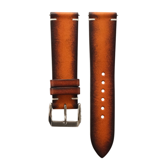 Patina Brown Coffee Vegetable Tanned Leather Watch Strap