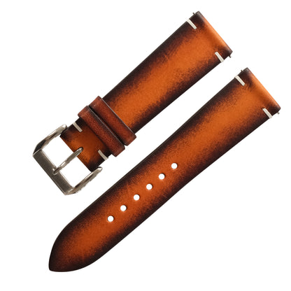 Patina Brown Coffee Vegetable Tanned Leather Watch Strap