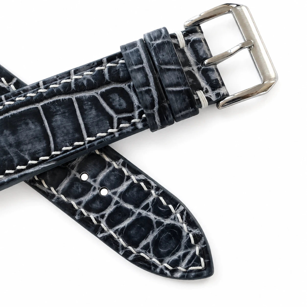 Patina Gray Alligator Leather Watch Strap