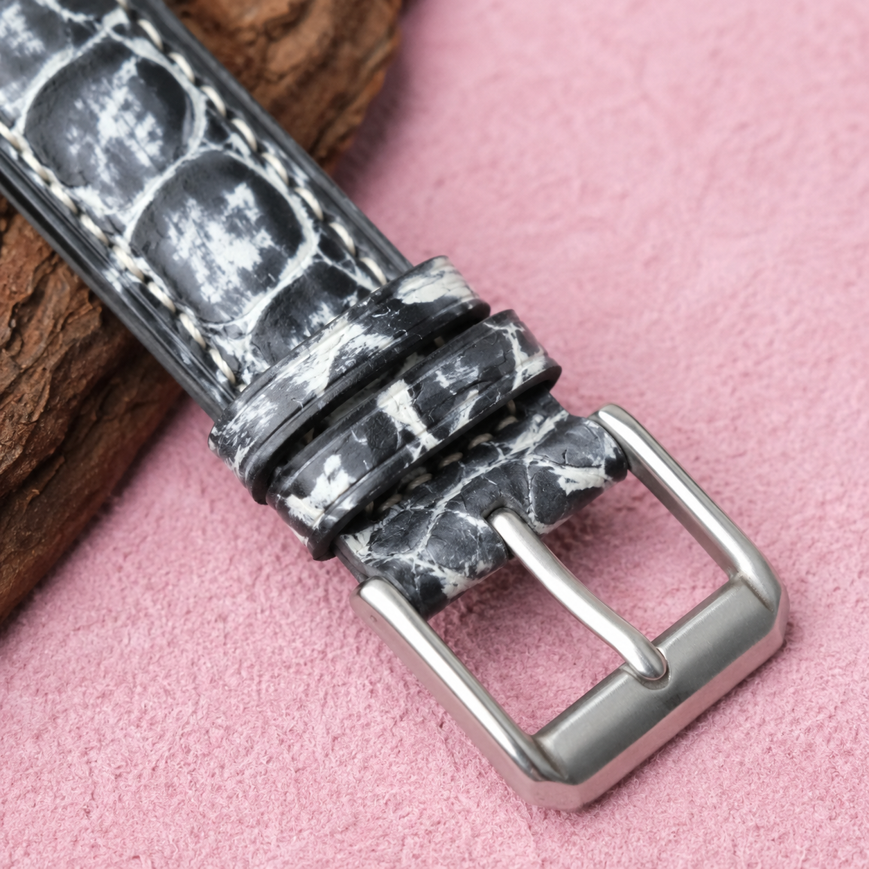 Patina Gray Alligator Leather Watch Strap