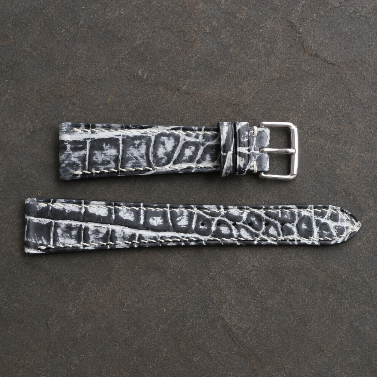 Patina Gray Alligator Leather Watch Strap