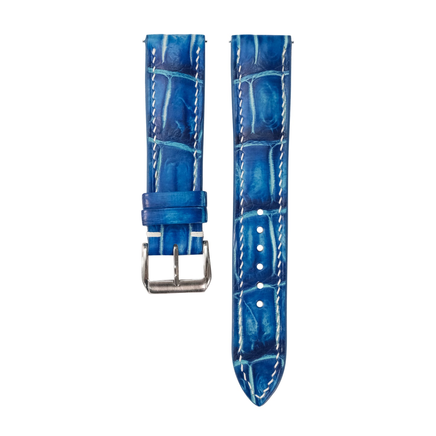 Patina Ocean Blue Alligator Leather Watch Strap