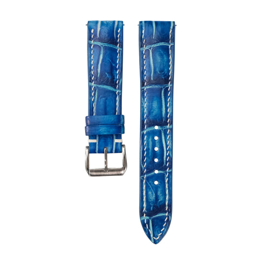 Patina Ocean Blue Alligator Leather Watch Strap