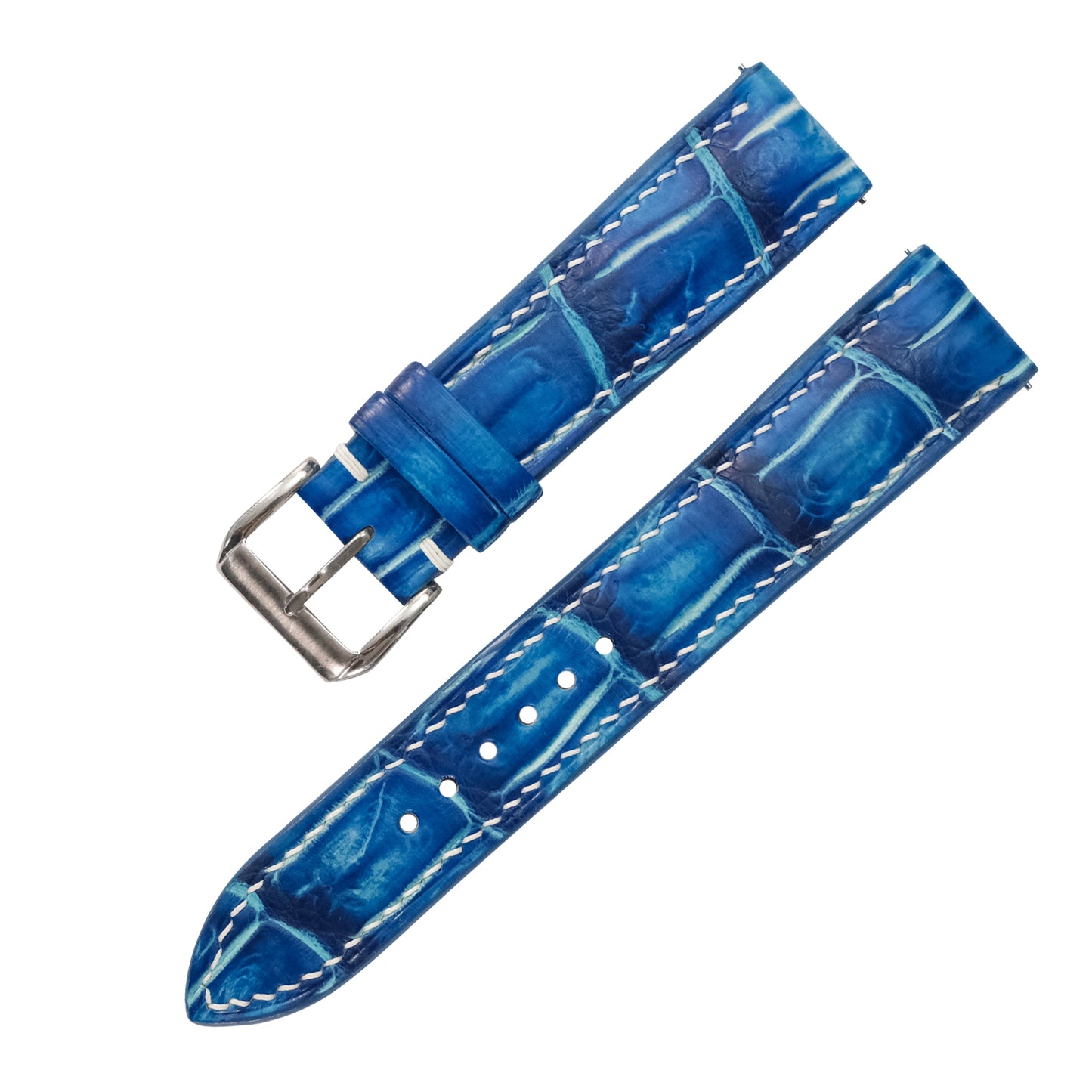 Patina Ocean Blue Alligator Leather Watch Strap