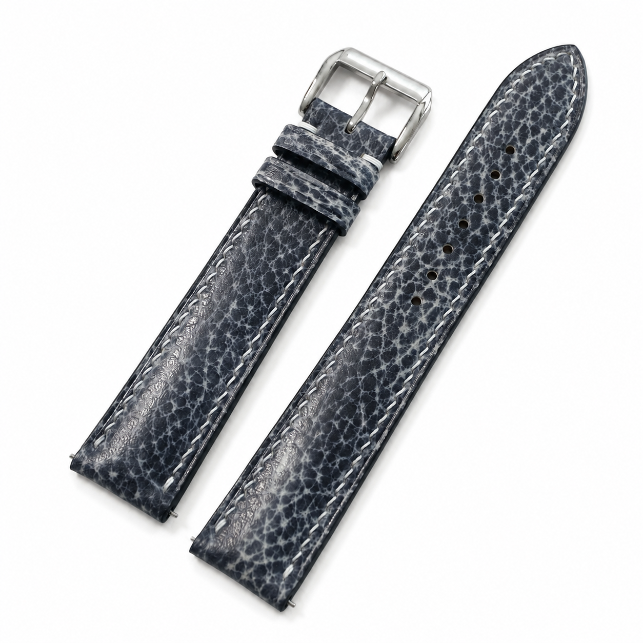 Patina Stone Gray Italian Leather Watch Strap - Photo 3