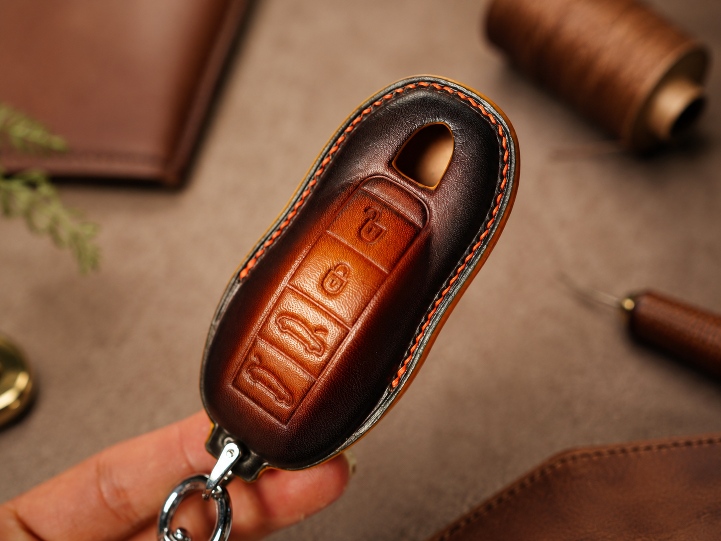 Porsche 911 smart key leather cover