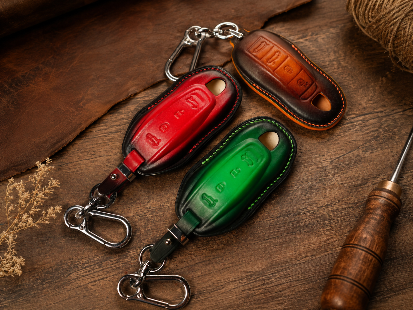 Porsche 911 smart key leather cover