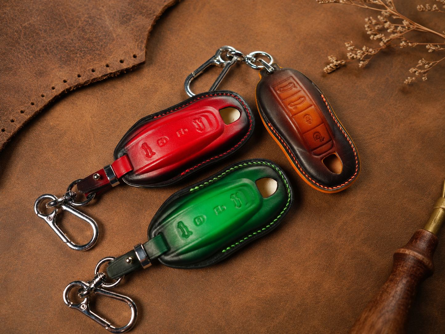 Porsche 911 smart key leather cover