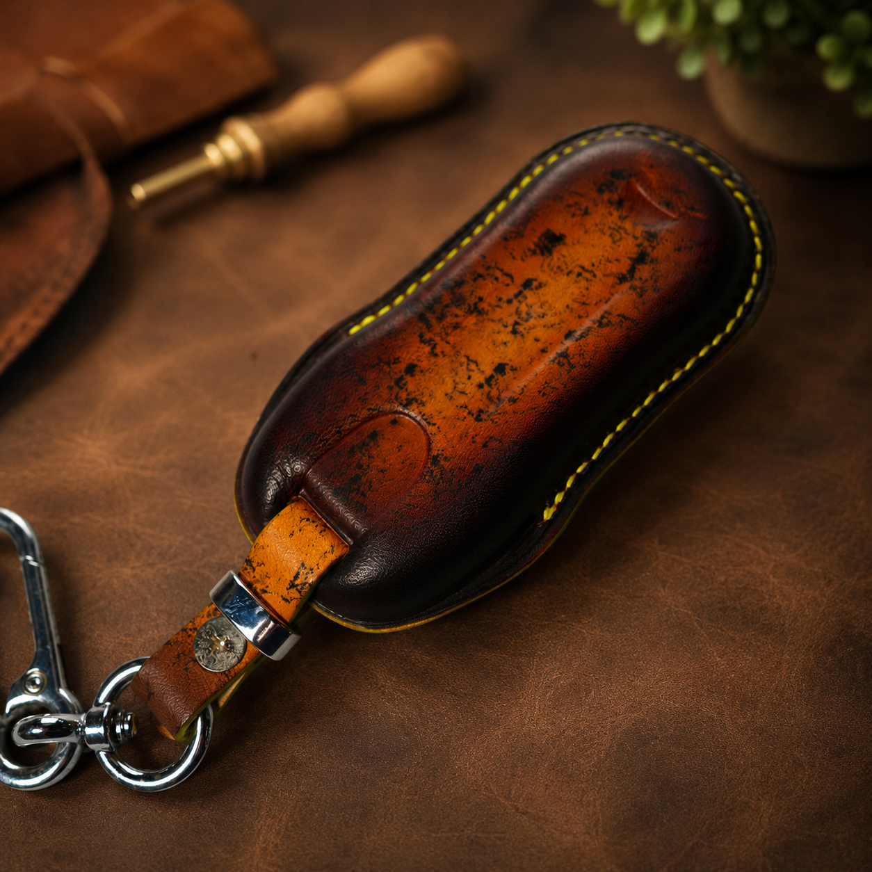 Porsche smart key leather cover
