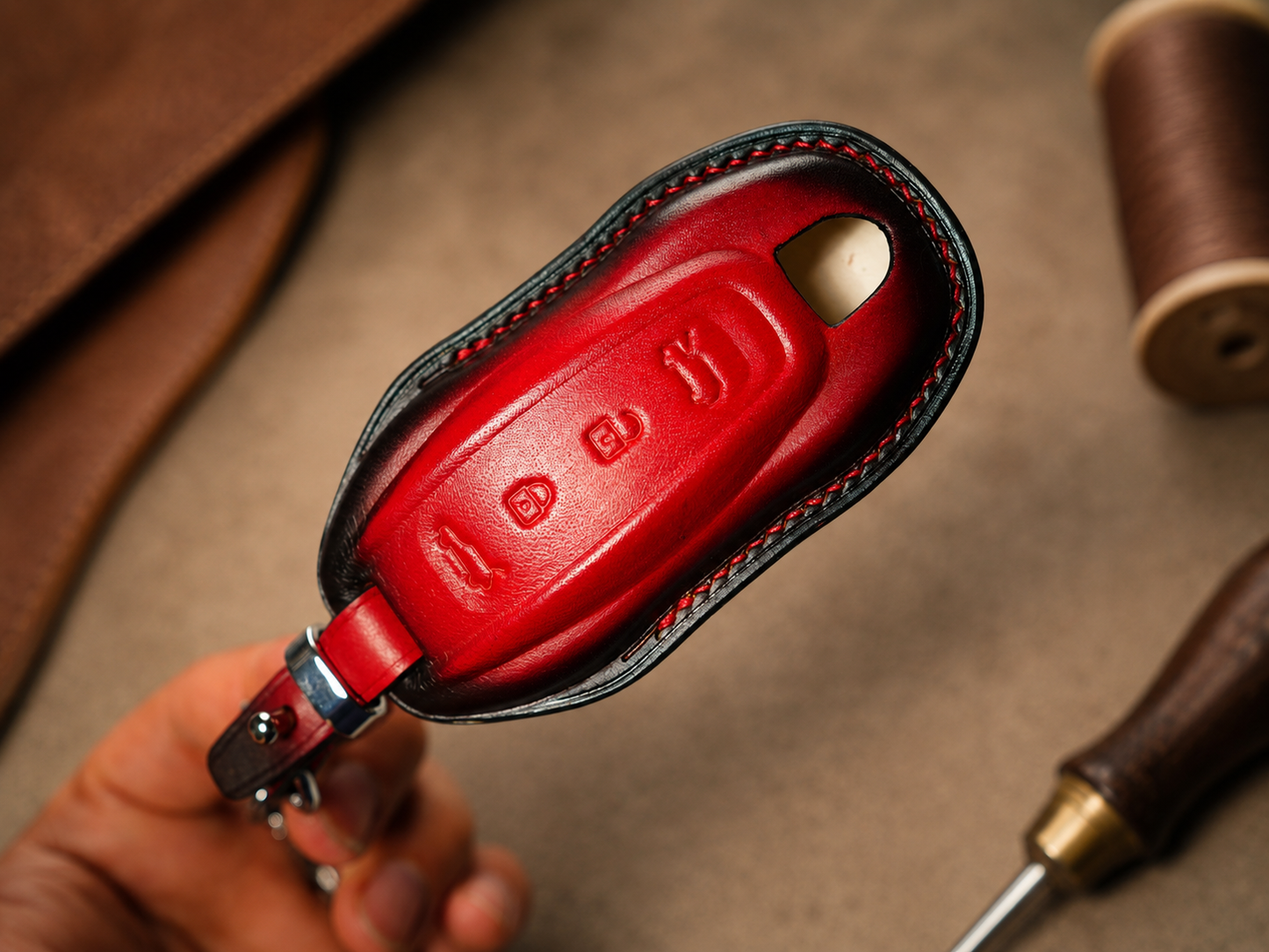 Porsche smart key leather cover