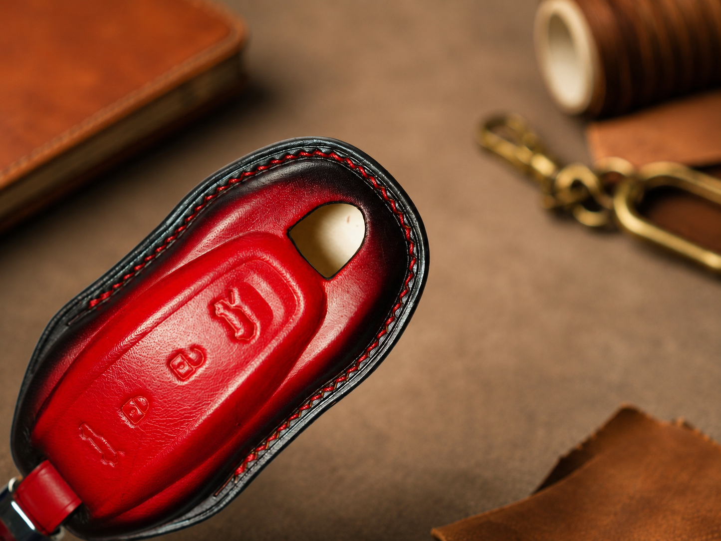 Porsche smart key leather cover