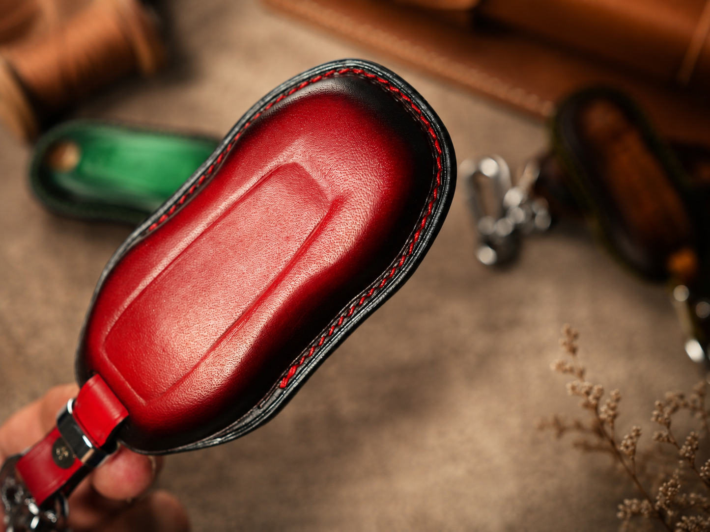 Porsche smart key leather cover